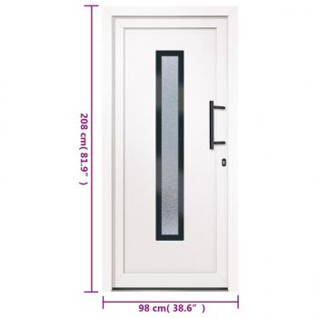 Haustür Weiß 98x208 cm PVC