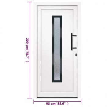 Haustür Weiß 98x200 cm PVC
