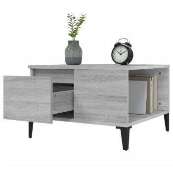 ARDEBO.de - Couchtisch Grau Sonoma 55x55x36,5 cm Holzwerkstoff