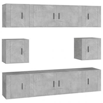 8-tlg. TV-Schrank-Set Betongrau Holzwerkstoff