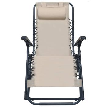 Liegestuhl Klappbar Creme Textilene