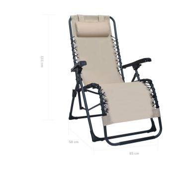 Liegestuhl Klappbar Creme Textilene