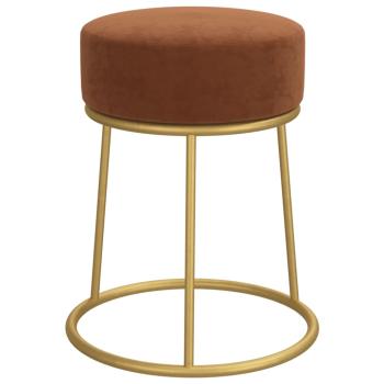 Runder Hocker Braun Samt