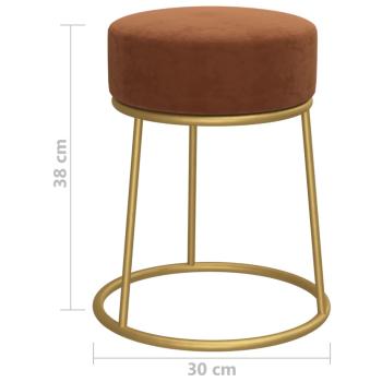 Runder Hocker Braun Samt