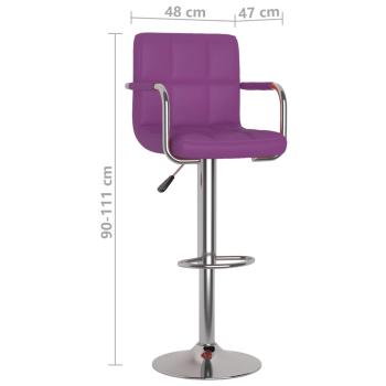Barhocker 2 Stk. Lila Kunstleder