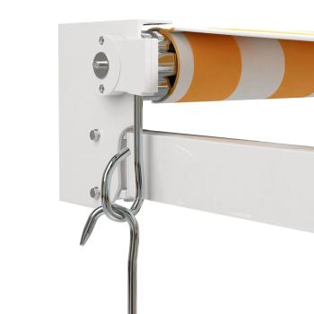 Markise Einziehbar Gelb und Weiß 4x3 m Stoff und Aluminium