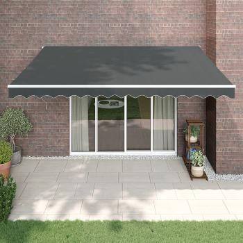 ARDEBO.de - Markise Einziehbar Anthrazit 4x3 m Stoff und Aluminium