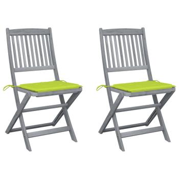 ARDEBO.de - Klappbare Gartenstühle 2 Stk. mit Kissen Massivholz Akazie