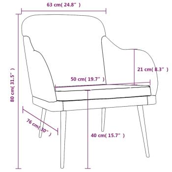 Sessel Gelb 63x76x80 cm Samt
