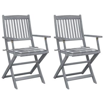 ARDEBO.de - Klappbare Gartenstühle 2 Stk. mit Kissen Massivholz Akazie