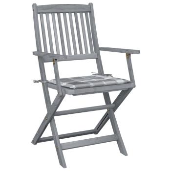 Klappbare Gartenstühle 2 Stk. mit Kissen Massivholz Akazie