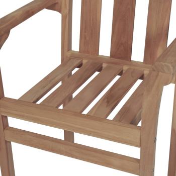 Gartenstühle 2 Stk. Graue Karomuster-Kissen Massivholz Teak
