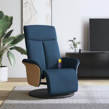 ARDEBO.de - Massagesessel mit Fußteil Blau Stoff