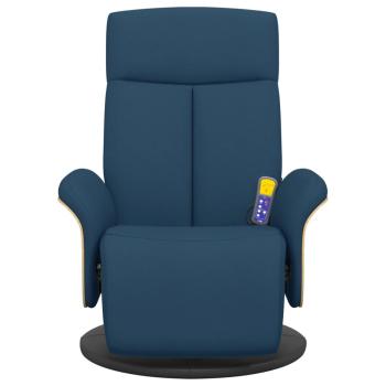 Massagesessel mit Fußteil Blau Stoff
