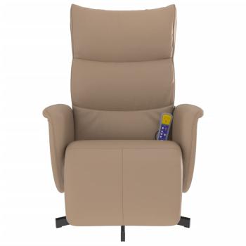 Massagesessel mit Fußteil Cappuccino-Braun Kunstleder