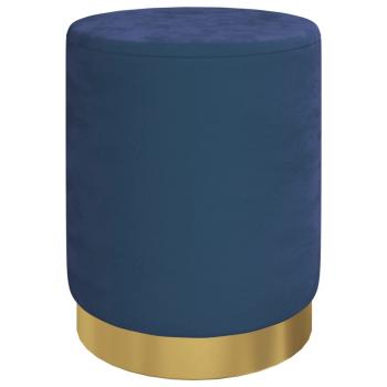 Runder Aufbewahrungshocker Blau Samt