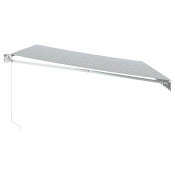Markise Einziehbar Anthrazit und Weiß 5x3 m Stoff und Aluminium