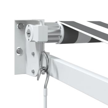 Markise Einziehbar Anthrazit und Weiß 5x3 m Stoff und Aluminium