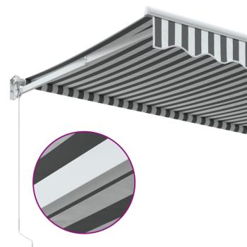 Markise Einziehbar Anthrazit und Weiß 5x3 m Stoff und Aluminium