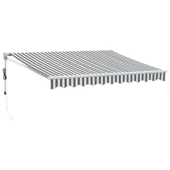 Markise Einziehbar Anthrazit und Weiß 3x2,5 m Stoff & Aluminium