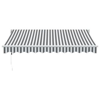 Markise Einziehbar Anthrazit und Weiß 3x2,5 m Stoff & Aluminium