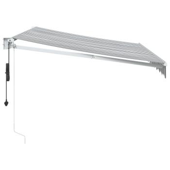 Markise Einziehbar Anthrazit und Weiß 3x2,5 m Stoff & Aluminium