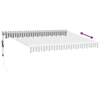 Markise Einziehbar Anthrazit und Weiß 3x2,5 m Stoff & Aluminium