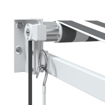 Markise Einziehbar Anthrazit und Weiß 3x2,5 m Stoff & Aluminium