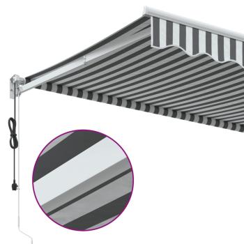 Markise Einziehbar Anthrazit und Weiß 3x2,5 m Stoff & Aluminium
