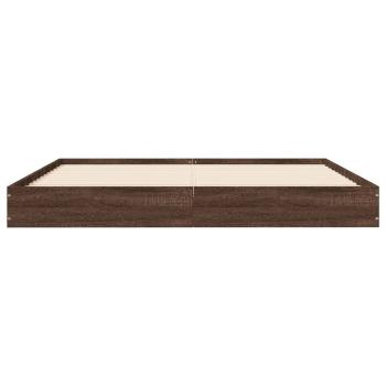 Bettgestell ohne Matratze Braun Eiche 160x200 cm Holzwerkstoff