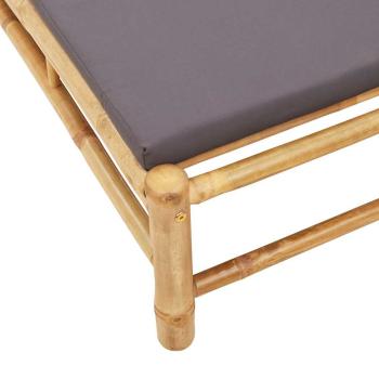 Sonnenliege mit Auflage 55x199x30 cm Bambus