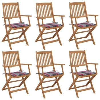 ARDEBO.de - Klappbare Gartenstühle 6 Stk. mit Kissen Massivholz Akazie