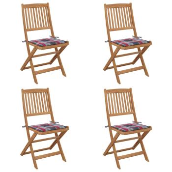 ARDEBO.de - Klappbare Gartenstühle 4 Stk. mit Kissen Massivholz Akazie