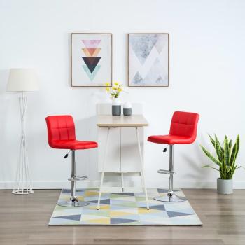 ARDEBO.de - Barhocker 2 Stk. Rot Kunstleder