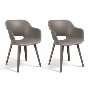 ARDEBO.de - Keter Gartenstühle Akola 2 Stk. Cappuccino-Braun