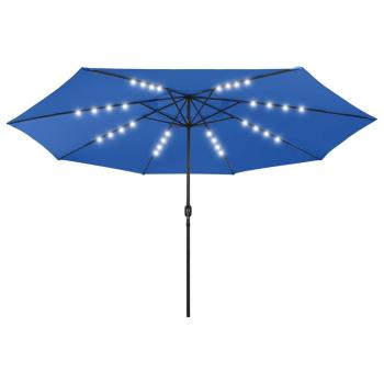 ARDEBO.de - Sonnenschirm mit LED-Beleuchtung 400 cm Azurblau