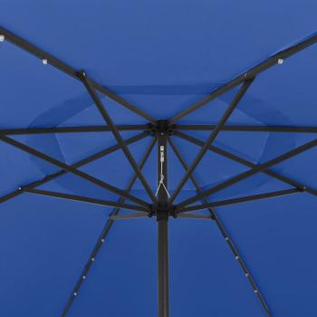 Sonnenschirm mit LED-Beleuchtung 400 cm Azurblau