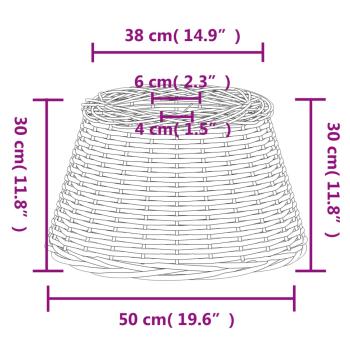 Lampenschirm Braun Ø50x30 cm Korbweide