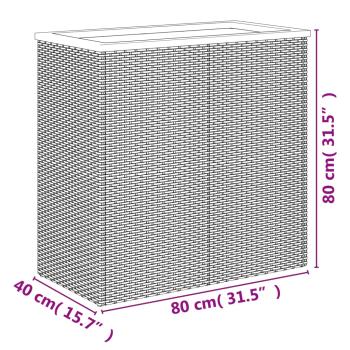 Pflanzkübel Schwarz 80x40x80 cm Poly Rattan