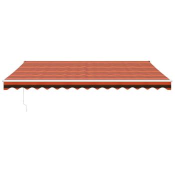 Markise Einziehbar Orange und Braun 4x3 m Stoff und Aluminium