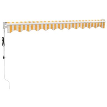 Elektrische Markise mit Kurbel Gelb und Weiß 3x2,5 m