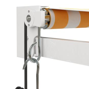 Elektrische Markise mit Kurbel Gelb und Weiß 3x2,5 m