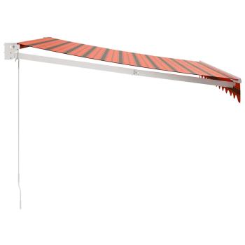 Markise Einziehbar Orange und Braun 3x2,5 m Stoff und Aluminium