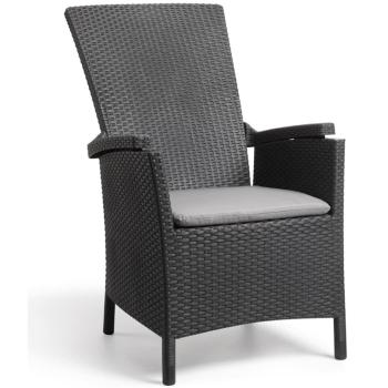 Keter Gartensessel Vermont 2 Stk. Verstellbar Graphitgrau