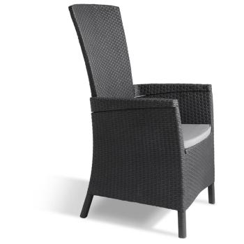 Keter Gartensessel Vermont 2 Stk. Verstellbar Graphitgrau
