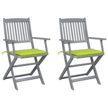 ARDEBO.de - Klappbare Gartenstühle 2 Stk. mit Sitzkissen Massivholz Akazie