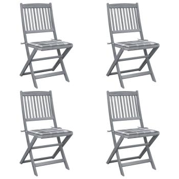 ARDEBO.de - Klappbare Gartenstühle 4 Stk. mit Kissen Massivholz Akazie