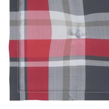 Gartenstühle 2 Stk. Rote Karomuster-Kissen Massivholz Teak