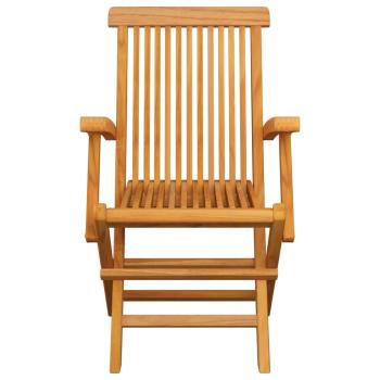 Gartenstühle mit Blauen Kissen 4 Stk. Massivholz Teak