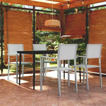 ARDEBO.de - 5-tlg. Garten-Essgruppe Weiß
